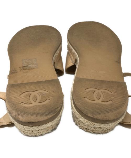 CHANEL（シャネル）CHANEL (シャネル) ラムスキンエスパドリーユ ベージュ サイズ:38Cの古着・服飾アイテム
