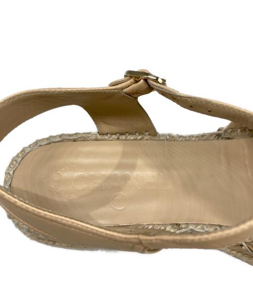 CHANEL（シャネル）CHANEL (シャネル) ラムスキンエスパドリーユ ベージュ サイズ:38Cの古着・服飾アイテム