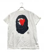 EMOTIONALLY UNAVAILABLE×A BATHING APEエモーショナリー・アンアベイラブル×アベイシングエイプ）の古着「EU BAPE FACE SS TEE」｜ホワイト