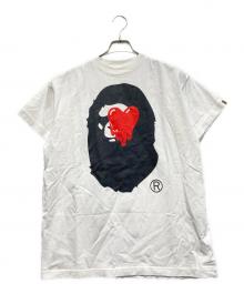 EMOTIONALLY UNAVAILABLE×A BATHING APE（エモーショナリー・アンアベイラブル×アベイシングエイプ）の古着「EU BAPE FACE SS TEE」｜ホワイト