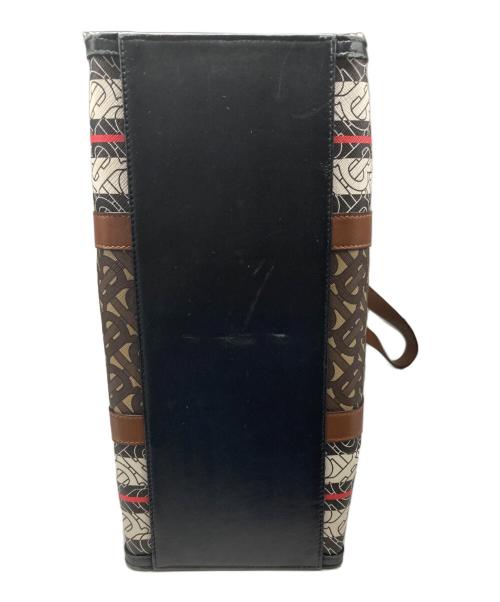 BURBERRY（バーバリー）BURBERRY (バーバリー) モノグラムストライプEキャンバスポートレートトートバッグ ブラウンの古着・服飾アイテム