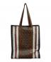 BURBERRY（バーバリー）の古着「モノグラムストライプEキャンバスポートレートトートバッグ」｜ブラウン