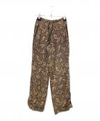 TODAYFULトゥデイフル）の古着「Jacquard Leaf Roughpants」｜ブラック×ブラウン