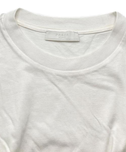 PRADA（プラダ）PRADA (プラダ) ロゴ刺繍Tシャツ ホワイト サイズ:Mの古着・服飾アイテム