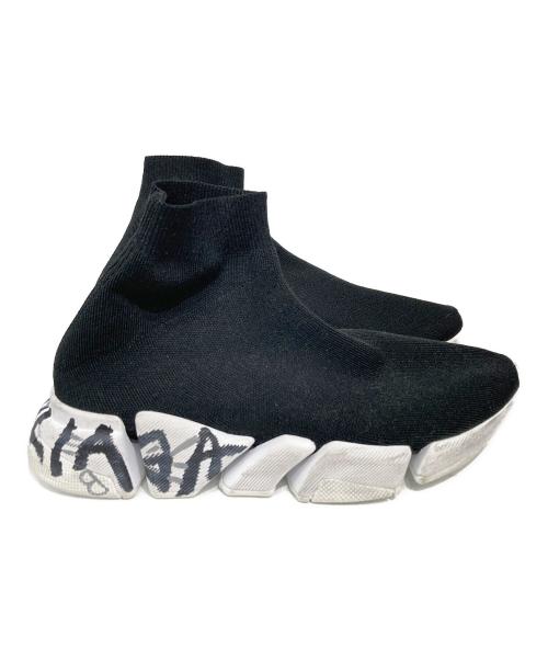BALENCIAGA（バレンシアガ）BALENCIAGA (バレンシアガ) speed 2.0 グラフィティプリント ソックススニーカー ブラック サイズ:26.5cmの古着・服飾アイテム