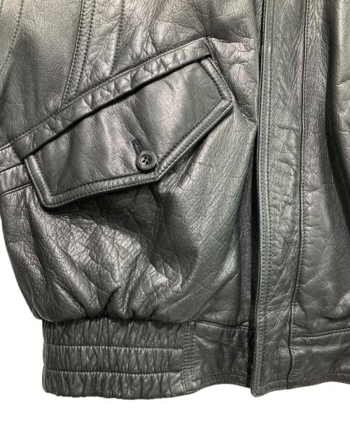 INTERMEZZO（インターメッツォ）INTERMEZZO (インターメッツォ) カウレザージャケット ブラック サイズ:Lの古着・服飾アイテム