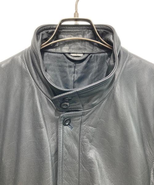 INTERMEZZO（インターメッツォ）INTERMEZZO (インターメッツォ) カウレザージャケット ブラック サイズ:Lの古着・服飾アイテム