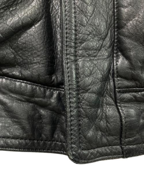 INTERMEZZO（インターメッツォ）INTERMEZZO (インターメッツォ) カウレザージャケット ブラック サイズ:Lの古着・服飾アイテム