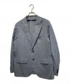 TOMORROW LANDトゥモローランド）の古着「Super120'sウールポリエステル ホップサック シングルブレステッド2Bジャケット」｜グレー