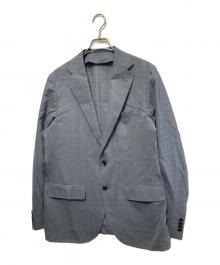 TOMORROW LAND（トゥモローランド）の古着「Super120'sウールポリエステル ホップサック シングルブレステッド2Bジャケット」｜グレー