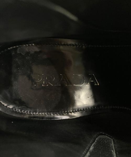 PRADA（プラダ）PRADA (プラダ) スクエアトゥサイドゴアブーツ ブラック サイズ:8の古着・服飾アイテム