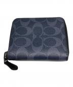 COACHコーチ）の古着「シグネイチャーラウンドジップウォレット」｜ネイビー