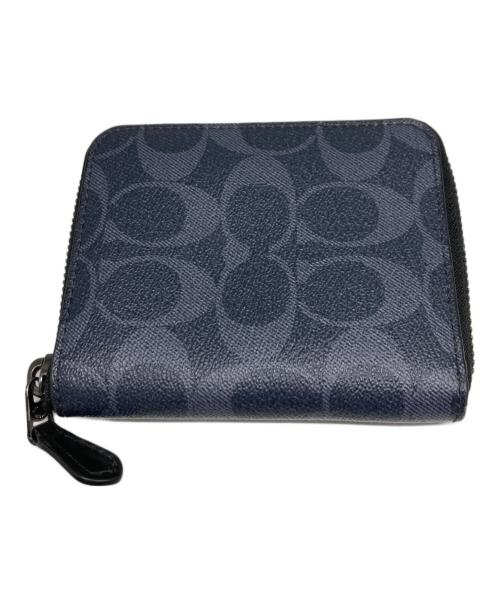 COACH（コーチ）COACH (コーチ) シグネイチャーラウンドジップウォレット ネイビーの古着・服飾アイテム