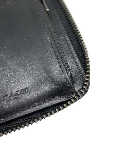 COACH（コーチ）COACH (コーチ) シグネイチャーラウンドジップウォレット ネイビーの古着・服飾アイテム