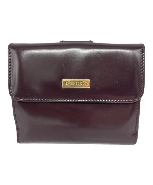 GUCCI（グッチ）GUCCI (グッチ) 2つ折り財布 バーガンディーの古着・服飾アイテム
