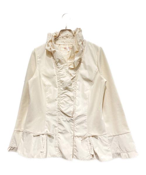 Super Beauty（スーパービューティ）Super Beauty (スーパービューティ) フリルナイロンジャケット ベージュ サイズ:42の古着・服飾アイテム