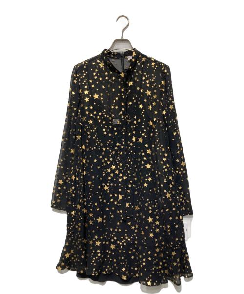 RED VALENTINO（レッドヴァレンティノ）RED VALENTINO (レッドヴァレンティノ) 星柄ワンピース ブラック サイズ:42の古着・服飾アイテム