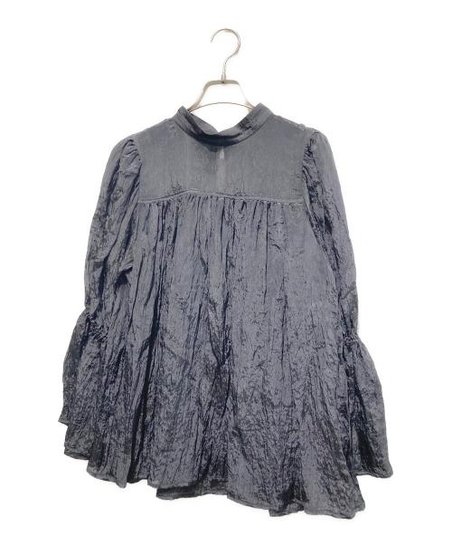 TO BE CHIC（トゥービーシック）TO BE CHIC (トゥービーシック) 楊柳キャンディースリーブ ブラウス ブラック サイズ:42 未使用品の古着・服飾アイテム