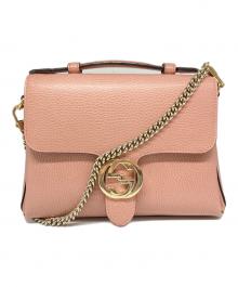 GUCCI（グッチ）の古着「インターロッキングGチェーンショルダーバッグ」｜ピンク