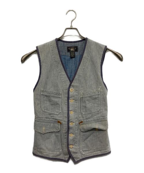 RRL（ダブルアールエル）RRL (ダブルアールエル) デニムベスト ブルー×ホワイト サイズ:不明の古着・服飾アイテム