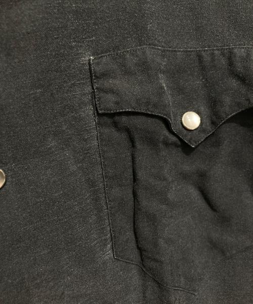 RALPH LAUREN COUNTRY（ラルフローレンカントリー）RALPH LAUREN COUNTRY (ラルフローレンカントリー) レーヨンウエスタンオープンカラーシャツ ブラック×レッド サイズ:Mの古着・服飾アイテム