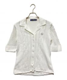FRED PERRY（フレッドペリー）の古着「OPEN KNIT BUTTON THROUGH SHIRT」｜ホワイト