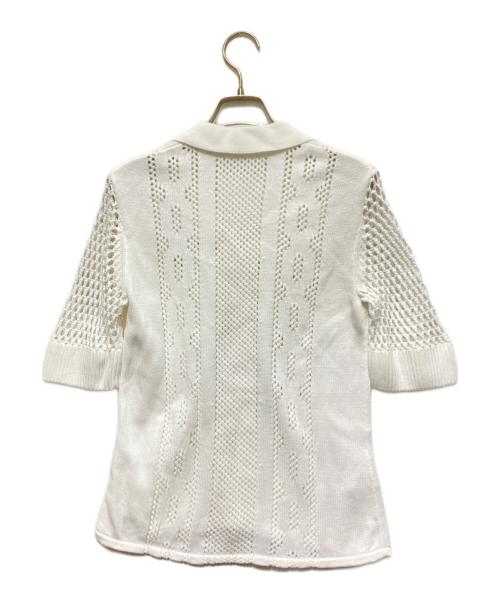 FRED PERRY（フレッドペリー）FRED PERRY (フレッドペリー) OPEN KNIT BUTTON THROUGH SHIRT ホワイト サイズ:38の古着・服飾アイテム