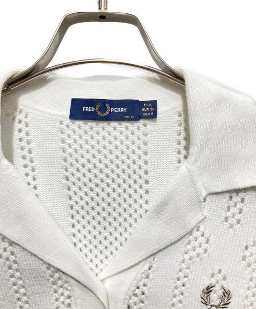 FRED PERRY（フレッドペリー）FRED PERRY (フレッドペリー) OPEN KNIT BUTTON THROUGH SHIRT ホワイト サイズ:38の古着・服飾アイテム
