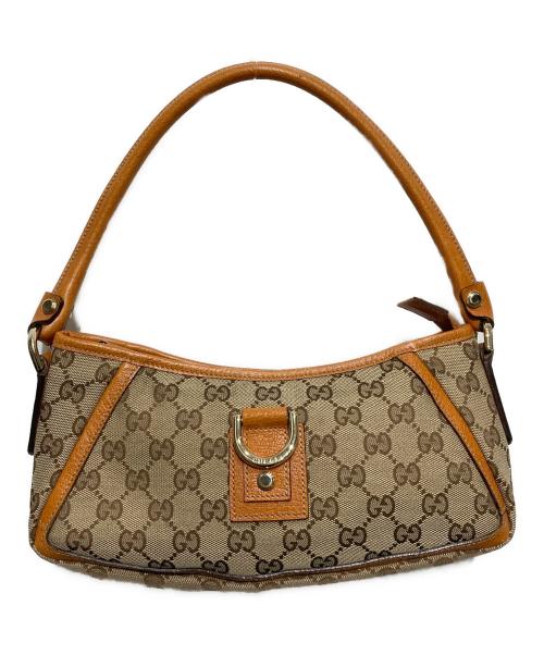 GUCCI（グッチ）GUCCI (グッチ) GGキャンパスワンショルダーバッグ オレンジ×ベージュの古着・服飾アイテム