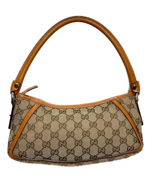 GUCCI（グッチ）GUCCI (グッチ) GGキャンパスワンショルダーバッグ オレンジ×ベージュの古着・服飾アイテム