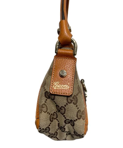 GUCCI（グッチ）GUCCI (グッチ) GGキャンパスワンショルダーバッグ オレンジ×ベージュの古着・服飾アイテム