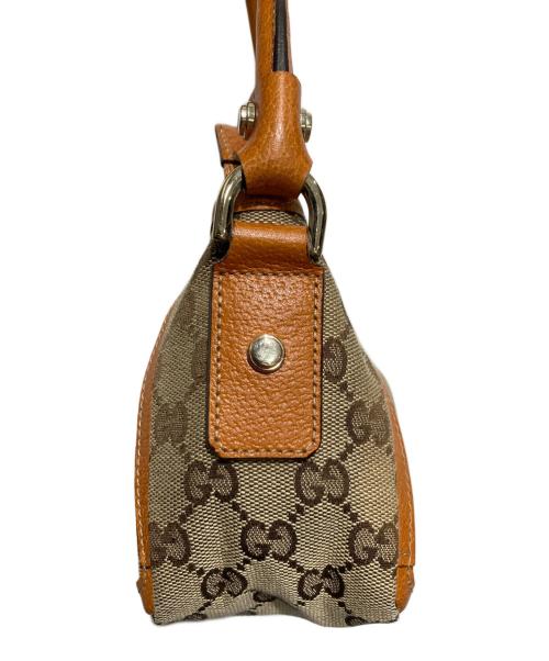 GUCCI（グッチ）GUCCI (グッチ) GGキャンパスワンショルダーバッグ オレンジ×ベージュの古着・服飾アイテム