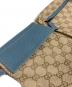 中古・古着 GUCCI (グッチ) GGキャンパスウエストポーチ ベージュ×ブルー：35000円