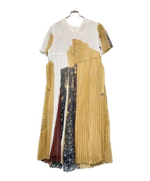 Ameri（アメリ）AMERI (アメリ) FUDE ART PLEATS DRESS カーキ サイズ:SIZE Sの古着・服飾アイテム