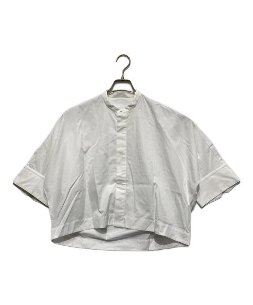 MACPHEE（マカフィー）MACPHEE (マカフィー) コットンブロード バンドカラークロップドシャツ ホワイト サイズ:36の古着・服飾アイテム