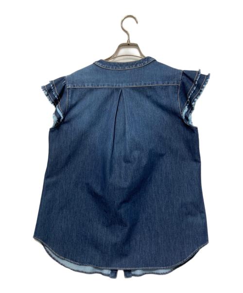 TAE ASHIDA（タエ アシダ）TAE ASHIDA (タエ アシダ) 24SS デニム フリル ブラウス インディゴ サイズ:9の古着・服飾アイテム