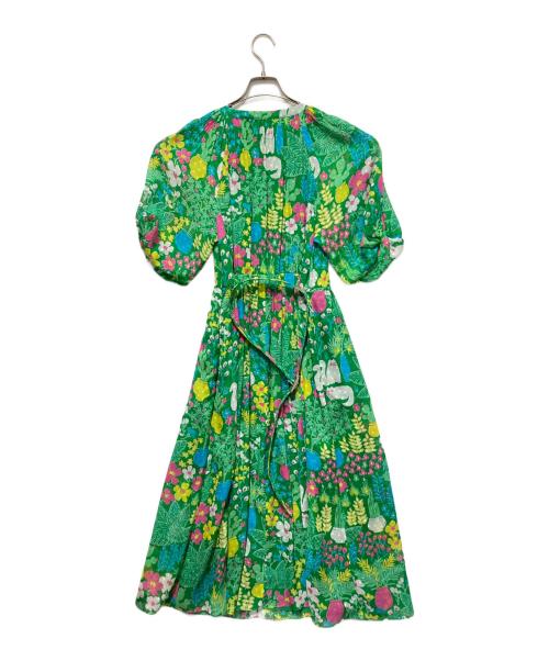 Kate Spade（ケイトスペード）Kate Spade (ケイトスペード) garden posy silk dress グリーン サイズ:2の古着・服飾アイテム