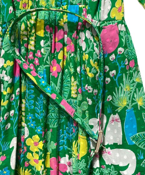Kate Spade（ケイトスペード）Kate Spade (ケイトスペード) garden posy silk dress グリーン サイズ:2の古着・服飾アイテム