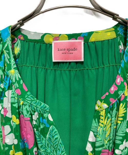 Kate Spade（ケイトスペード）Kate Spade (ケイトスペード) garden posy silk dress グリーン サイズ:2の古着・服飾アイテム