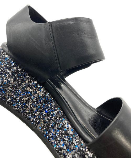 STACCATO（スタッカート）STACCATO (スタッカート) グリッター厚底サンダル ブラック サイズ:22.5の古着・服飾アイテム