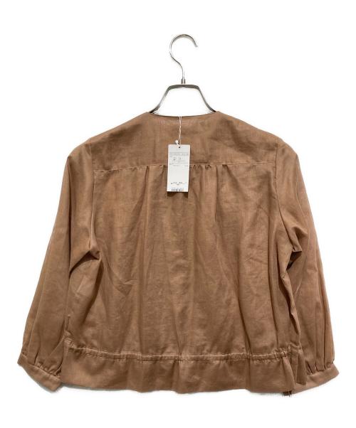 AMACA（アマカ）AMACA (アマカ) オーガンジーノーカラーブルゾン ブラウン サイズ:38 未使用品の古着・服飾アイテム