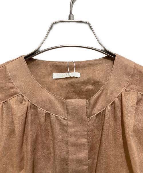 AMACA（アマカ）AMACA (アマカ) オーガンジーノーカラーブルゾン ブラウン サイズ:38 未使用品の古着・服飾アイテム