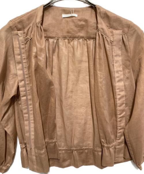 AMACA（アマカ）AMACA (アマカ) オーガンジーノーカラーブルゾン ブラウン サイズ:38 未使用品の古着・服飾アイテム