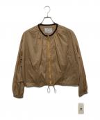 DOS DIOSASドスディオサス）の古着「バックフリルデザインライトジャケット」｜ブラウン