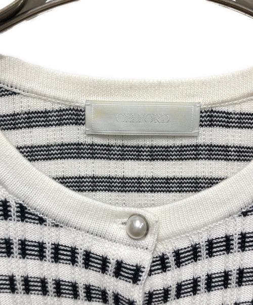 CELFORD（セルフォード）CELFORD (セルフォード) バリエーションニットアンサンブル ホワイト×ブラック サイズ:ONEの古着・服飾アイテム