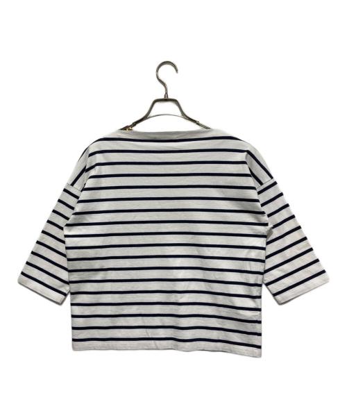 PRADA（プラダ）PRADA (プラダ) ボーダー半袖カットソー ホワイト サイズ:Sの古着・服飾アイテム