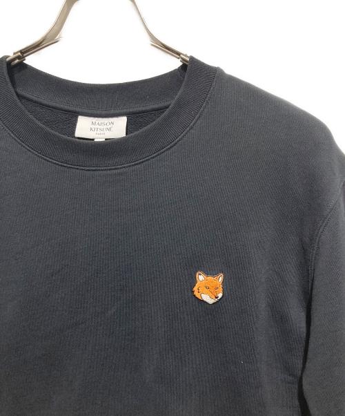 maison kitsune（メゾンキツネ）maison kitsune (メゾンキツネ) フォックスヘッド レギュラー スウェットシャツ ブラック サイズ:Lの古着・服飾アイテム