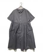 Gauze#×FRENCH Bleuガーゼ×フレンチブリュ）の古着「別注コットン2WAYロールカラーワンピース」｜グレー