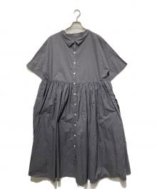 Gauze#×FRENCH Bleu（ガーゼ×フレンチブリュ）の古着「別注コットン2WAYロールカラーワンピース」｜グレー