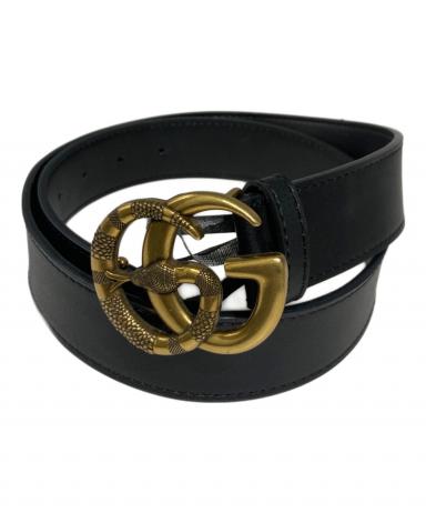 極美品✨グッチ ベルト 黒 スネーク アニマリエ GGスプリーム 434520 中古・古着通販】GUCCI (グッチ) スネークGGマーモント レザーベルト
